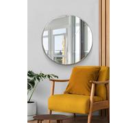MirrorOutlet All Glass Bevelled Classic Design Round Mirror 90 x 90CM 3ft x 3ft Frameless YC128