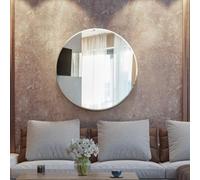MirrorOutlet All Glass Bevelled Classic Design Round Mirror 110 x 110CM 3ft7 x 3ft7 Frameless YC129