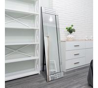 Milton All Glass Bevelled Square Corner Cheval Free Standing Mirror 5Ft X 1Ft3 (150 X 40cm)