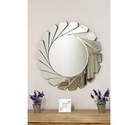Mirroroutlet All Glass Frameless Modern Circular Round Wall Mirror 80 X 80 Cm