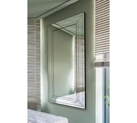 MirrorOutlet All Glass Modern Bevelled Full Length Leaner Mirror 174 x 85 CM in Silver | Size: 1 Pack MirrorOutlet Silver 1 Pack