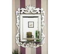 Mirroroutlet All Glass Stylised Baroque Inspired Wall Mirror 135 X 99 Cm