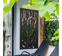 Mirroroutlet Amarelle Extra Large Metal Flame Decorative Garden Screen Mirror 120Cm X 60Cm