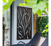 MirrorOutlet Amarelle Extra Large Metal Flame Design Decorative Garden Screen 120Cm X 60Cm