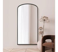 Mirroroutlet Angustus - Black Metal Framed Arched Full Length Wall Leaner Mirror 79"x39" (200 X 100Cm)