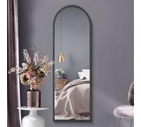 Mirroroutlet Arcus - Black Framed Arched Leaner/ Wall Mirror 63" X 21" (160Cm X 53Cm)