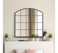 MirrorOutlet Arcus Black Metal Arch Wall Mirror - 100x100cm