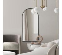 MirrorOutlet Arcus Black Metal Arch Wall Mirror - 160x80cm