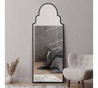 MirrorOutlet Arcus Black Metal Arch Wall Mirror - 180x70cm