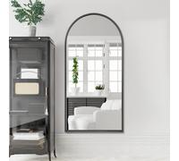MirrorOutlet Arcus Black Metal Arch Wall Mirror - 180x90cm