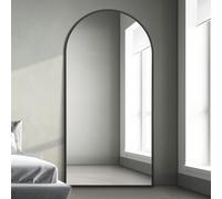 MirrorOutlet Arcus Black Metal Arch Wall Mirror - 200x100cm