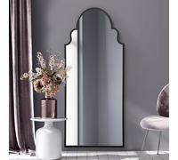MirrorOutlet Arcus Black Metal Arch Wall Mirror - 200x85cm