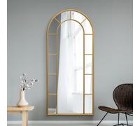 MirrorOutlet Arcus Gold Metal Arch Wall Mirror - 190x85cm