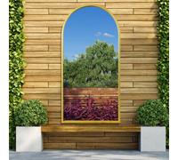 Mirroroutlet Arcus - Gold Metal Framed Arched Leaner / Wall Garden Mirror 55" X 27.5" (140Cm X 70Cm)