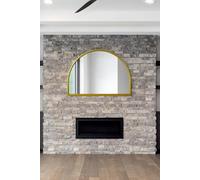 MirrorOutlet The Arcus - Gold Metal Framed Modern Arched Wall Mirror 49" X 35" (125CM X 90CM) Gold 2cm Wide Frame and 3cm Deep.