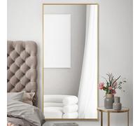 Mirroroutlet Artus Full Length Gold Aluminium Edged Leaner Wall Leaner Mirror 68" X 33" (174Cm X 85Cm)