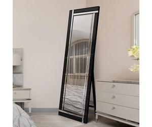 Mirroroutlet Ashton Black Double Bevel Free Standing Cheval Dress Mirror 5Ft7 X 1Ft11, 170Cm X 58Cm