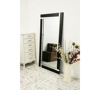 Mirroroutlet Aston Black All Glass Full Length Mirror 174 X 85 Cm