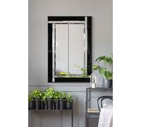 MirrorOutlet Aston Black All Glass Small Mirror 91 x 61 CM | Size: 1 Pack MirrorOutlet Black 1 Pack