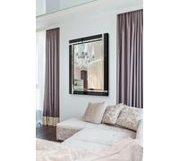 MirrorOutlet 'Aston' Black Double Bevelled All Glass Wall Mirror 70 x 100cm | Size: 70 x 100 cm MirrorOutlet Black 70 x 100 cm