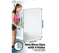 Mirroroutlet Bathroom Or Circuitt 4mm Sheet Mirror Glass 4 Holes 183 X 122 Cm: Safety Backed