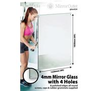 Mirroroutlet Bathroom Or Circuitt 4mm Sheet Mirror Glass Polished Edge 4 Holes 183 X 122 Cm