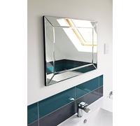 MirrorOutlet Bathroom Single Edge Venetian Bevelled Wall Mirror 2ft3 x 1ft11, 66 x 56,Frameless,DC010-Bath