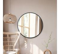 MirrorOutlet Black Edged Circular Modern Wall Mirror 31" (80CM) Diameter | Size: 1 Pack MirrorOutlet Black 1 Pack