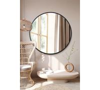 MirrorOutlet Black Edged Circular Modern Wall Mirror 43" (110CM) Diameter | Size: 1 Pack MirrorOutlet Black 1 Pack
