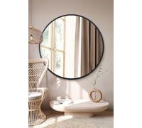 MirrorOutlet Black Edged Circular Modern Wall Mirror 47" (120CM) Diameter | Size: 1 Pack MirrorOutlet Black 1 Pack