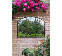Mirroroutlet The Arcus Black Arched Wall Garden Mirror 90Cm X 65Cm