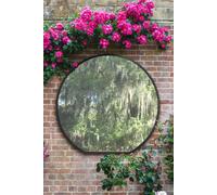 MirrorOutlet Black Framed Flat Bottom Circular Garden Wall Mirror (126CM X 120CM) | Size: 1 Pack MirrorOutlet Black 1 Pack