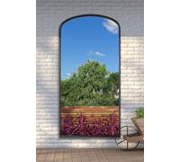 MirrorOutlet Black Metal Framed Arched Garden Wall Mirror 79"x39" (200x100CM) | Size: 1 Pack MirrorOutlet Black 1 Pack