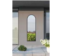 MirrorOutlet Black Metal Framed Arched Garden Wall or Fence Mirror (174CM X 85CM) | Size: 1 Pack MirrorOutlet Black 1 Pack