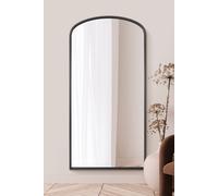 MirrorOutlet The Angustus - Black Metal Framed Modern Shallow Arched Wall and Leaner Mirror 79" X 39" (200CM X 100CM) Black. 2cm Wide Frame and 3cm Deep.…