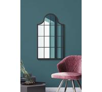 MirrorOutlet Black Metal Framed Arched Wall Mirror 41" X 24" (104CM X 62CM) | Size: 1 Pack MirrorOutlet Black 1 Pack