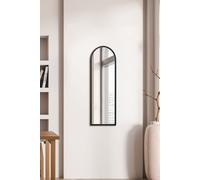 MirrorOutlet Black Metal Framed Arched Wall Mirror 47" X 16" (120CM X 40CM) | Size: 1 Pack MirrorOutlet Black 1 Pack
