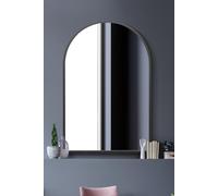 MirrorOutlet Black Metal Framed Arched Wall Mirror 47" X 31" (120CM X 80CM) | Size: 1 Pack MirrorOutlet Black 1 Pack