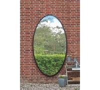 MirrorOutlet The Ovale - Large Black Framed Oval Pond Garden Wall Mirror 79" X 44" (200cm X 112cm) Silver Mirror Glass On A Black Backing.