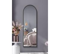 Elegant Black Arched Wall Mirror | Large 180 x 90cm Framed Oversized Mirror | Modern Arch Design for Living Room, 174 x85