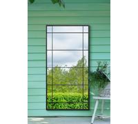 The Tabula - New Black Metal Framed Window Wall or Leaner Garden Mirror 63" X 31" (160CM X 80CM)