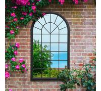 Mirroroutlet Black Somerley Country Arch Large Garden Mirror 160 X 91 Cm