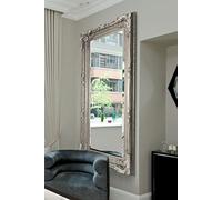 MirrorOutlet Carved Louis Full Length Leaner Wall Mirror Colour: Silver 175 x 89 CM, Wood, 5ft-6ft