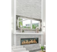MirrorOutlet Carved Louis Silver Large Wall Mirror 175 X 89 Cm, Silver