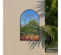 Mirroroutlet Chelsea Metal Arch Shaped Decorative Window Effect Garden Mirror 90Cm X 60Cm