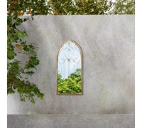 Mirroroutlet Chelsea Metal Arch Shaped Decorative Window Garden Mirror 100Cm X 50Cm
