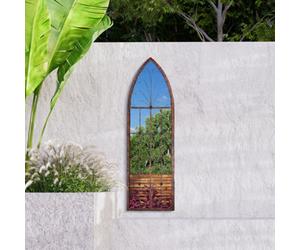 Mirroroutlet Chelsea Metal Arch Shaped Decorative Window Opening Garden Mirror 120Cm X 40Cm