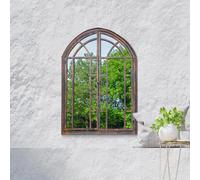 Mirroroutlet Chelsea Metal Arch Shaped Decorative Window Opening Garden Mirror 78Cm X 61Cm