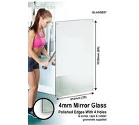 Mirroroutlet Circuitt 4mm Sheet Mirror Glass 4 Holes & Polished Edges 183 X 91Cm (6Ft X 3Ft)