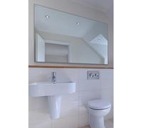 MirrorOutlet Circuitt 4mm Sheet Mirror Glass Polished Edges with 4 Holes 120 x 80cm 3ft11 x 2ft7, Silver